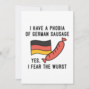 Carte De Remerciements J'Ai Peur De La Wurst
