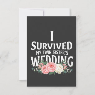 Carte De Remerciements J'ai survécu au mariage de ma sœur jumelle en coup