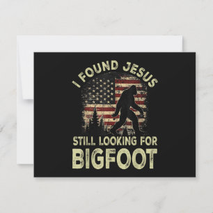 Carte De Remerciements J'ai trouvé Jésus qui regarde toujours Bigfoot drô