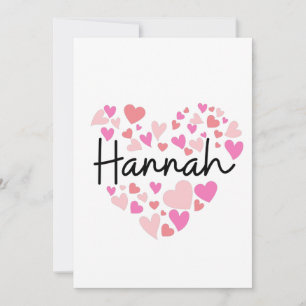 Carte De Remerciements J'aime Hannah