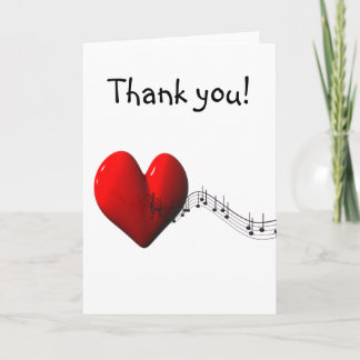 Carte De Remerciements J'aime la musique