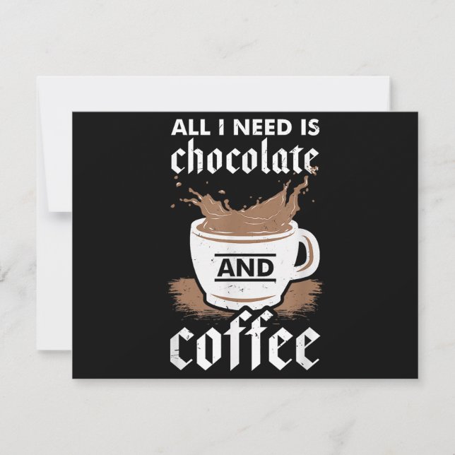 Carte De Remerciements J'Aime Le Chocolat Et Le Café (Devant)