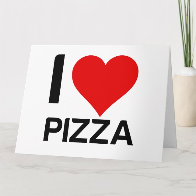 CARTE DE REMERCIEMENTS J'AIME LE COEUR DE PIZZA (Devant)