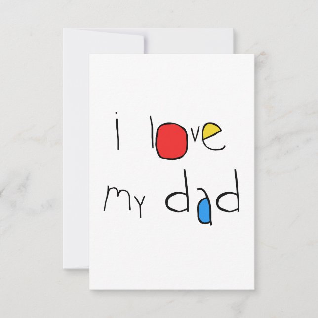 Carte De Remerciements J'aime mon père (Devant)