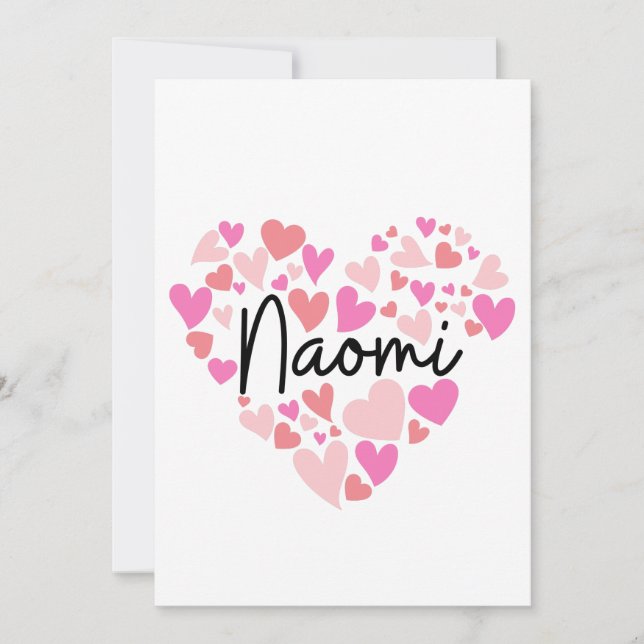 Carte De Remerciements J'aime Naomi (Devant)
