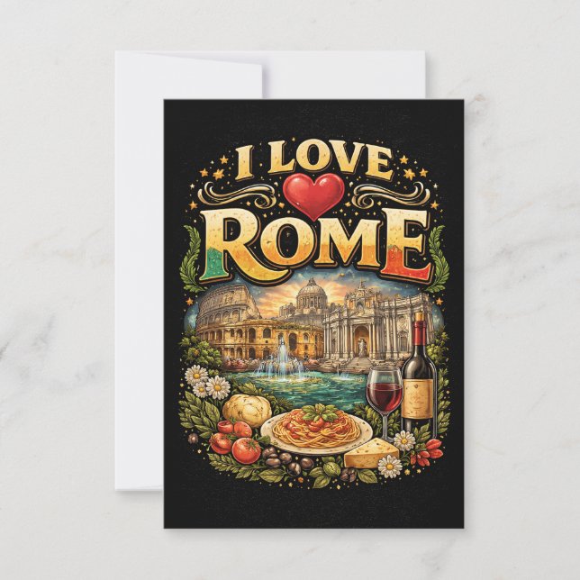 Carte De Remerciements J'aime Rome (Devant)