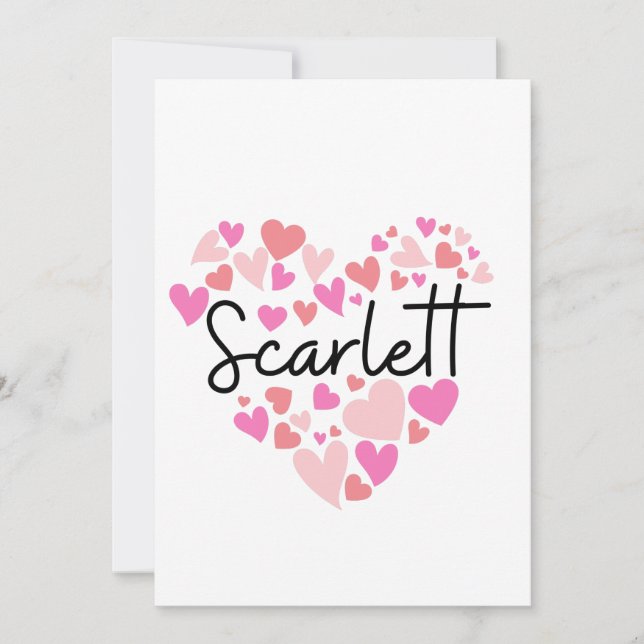 Carte De Remerciements J'aime Scarlett (Devant)