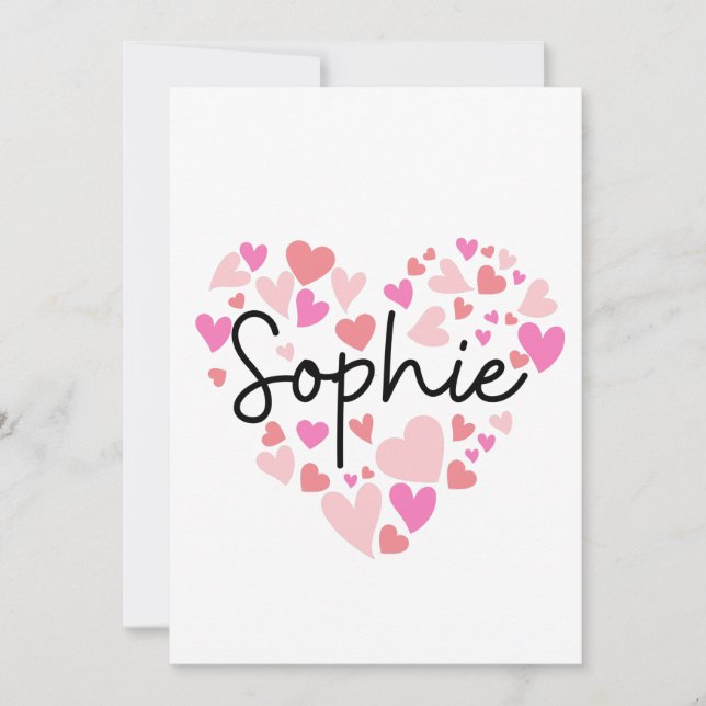 Carte De Remerciements J'aime Sophie (Devant)