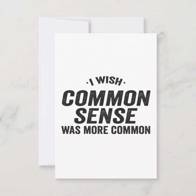 Carte De Remerciements J'Aimerais Que Le Sens Commun Était Plus Commun Dr (Devant)