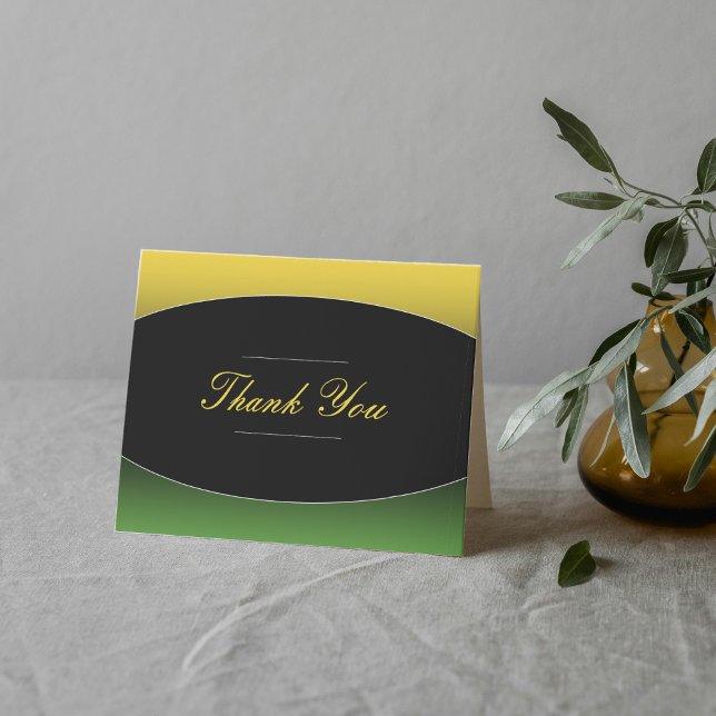 Carte De Remerciements Jamaïque Green Gold Caraïbes élégant (Jamaica Green Gold Caribbean Elegant Thank You Card
)