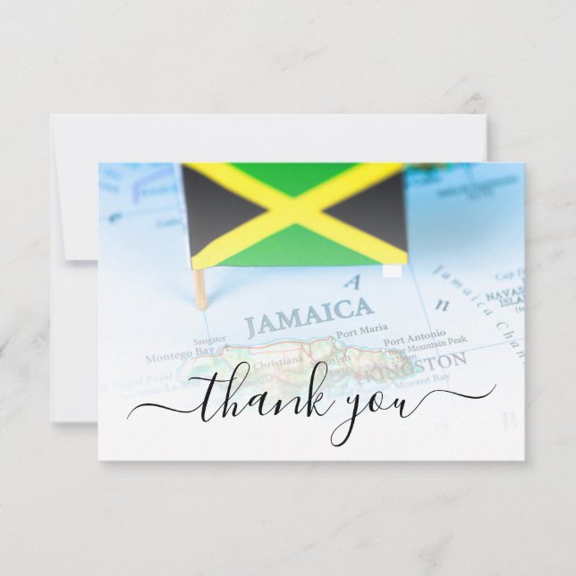Carte De Remerciements Jamaïque Île Jamaïque Drapeau Jamaïque Destination (Devant)