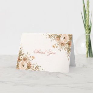 Carte De Remerciements Jardin Bohème Romantique Fleur Aquarelle Pampas