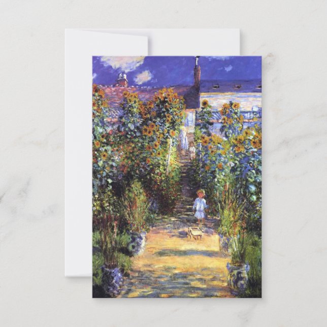 Carte De Remerciements Jardin Claude Monet Fleurs de tournesol été  (Devant)