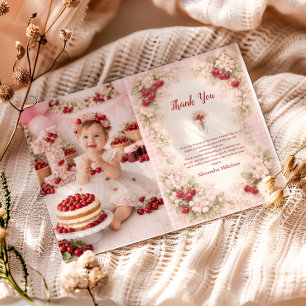 Carte De Remerciements Jardin de Cerisiers en Fleur 1er Anniversaire