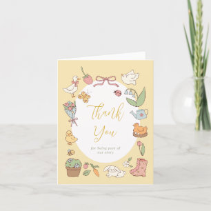 Carte De Remerciements Jardin de conte de fées pour une baby shower vinta