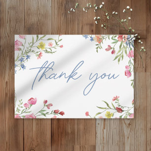Carte De Remerciements Jardin de fleurs sauvages de mariage printanier ro