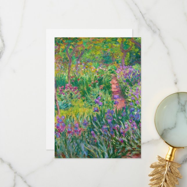 Carte De Remerciements Jardin de l'artiste à Giverny par Claude Monet (Devant/Arrière en situation)