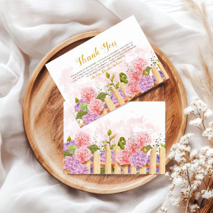 Carte De Remerciements Jardin de Lilas Élégant Fleurs Fraîches Mariage Sh
