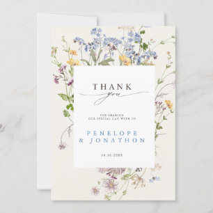 Carte De Remerciements Jardin de mariage de prairie de fleurs sauvages pr