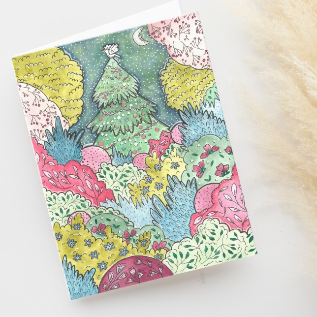 Carte De Remerciements Jardin de Noël blanc (Créateur téléchargé)