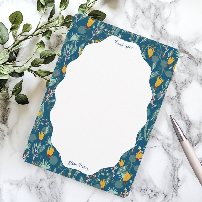 Carte De Remerciements Jardin d'eau Floral Fête de mariage Cute PERSONNAL (Water Garden Floral Bridal Shower Cute CUSTOM Thank You Card
)