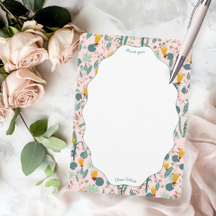 Carte De Remerciements Jardin d'eau floral Fête de mariage mignonne PERSO