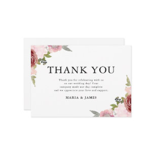 Carte De Remerciements Jardin d'été Aquarelle Mariage floral
