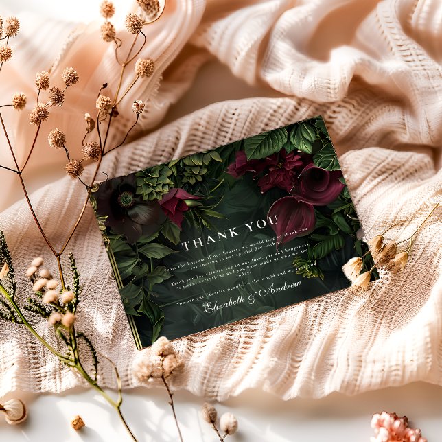 Carte De Remerciements Jardin gothique Mariage Romance (Créateur téléchargé)