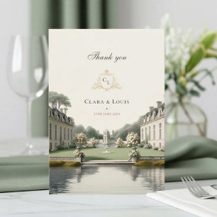 Carte De Remerciements Jardin Intemporel   Mariage au Château Français à 