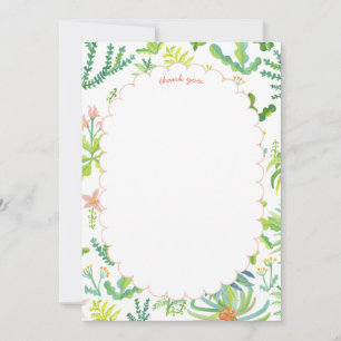 Carte De Remerciements Jardin Jungle Aquarelle PERSONNALISÉE pour la Mari