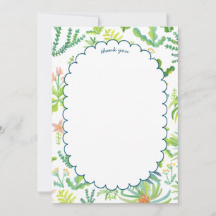 Carte De Remerciements Jardin Jungle Aquarelle PERSONNALISÉE pour la Mari