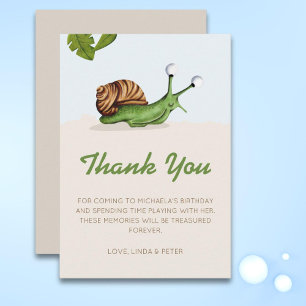Carte De Remerciements Jardin mignon escargot nature