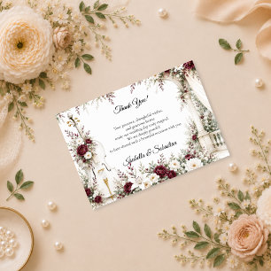 Carte De Remerciements Jardin Romantique de Violoncelle Élégance Mariage