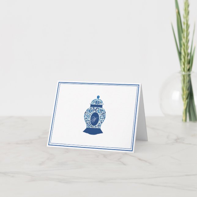 Carte De Remerciements Jarre à gingembre de chinoiserie de Versailles Mon (Devant)