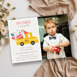 Carte De Remerciements Jaune à tout âge Anniversaire Camion de gâteau Pho<br><div class="desc">Si vous avez besoin d'une personnalisation supplémentaire,  n'hésitez pas à m'envoyer un message sur yellowfebstudio@gmail.com .</div>