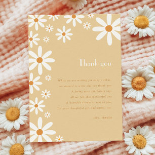 Carte De Remerciements Jaune Daisy Girl 1er Anniversaire Fleur Thème