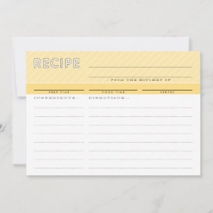 Carte De Remerciements Jaune minimal de RECETTE d'organisateur mignon