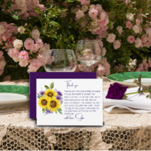 Carte De Remerciements Jaune  sunflower aquarelle enterrement de vie de j