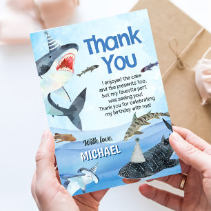 Carte De Remerciements Jawsome Requin Sous L'Océan Anniversaire