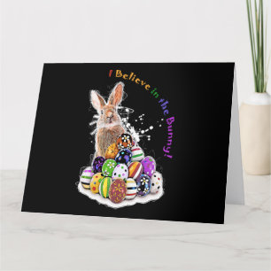 Carte De Remerciements Je crois au lapin ! Oeufs de lapin de Pâques