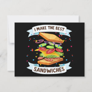 Carte De Remerciements Je fais les meilleurs sandwichs Tenue pour amateur