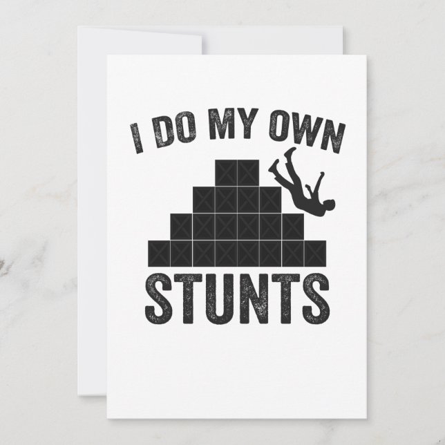 Carte De Remerciements Je fais mes propres Stunts Funny Crate Challenge C (Devant)