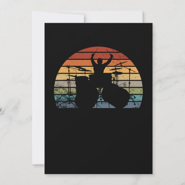 Carte De Remerciements Je joue aux tambours (Devant)