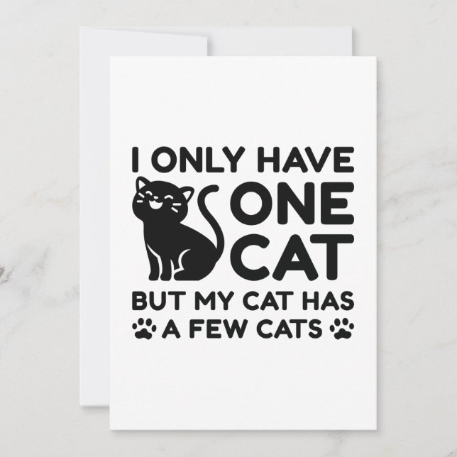 Carte De Remerciements Je N'Ai Qu'Un Chat (Devant)