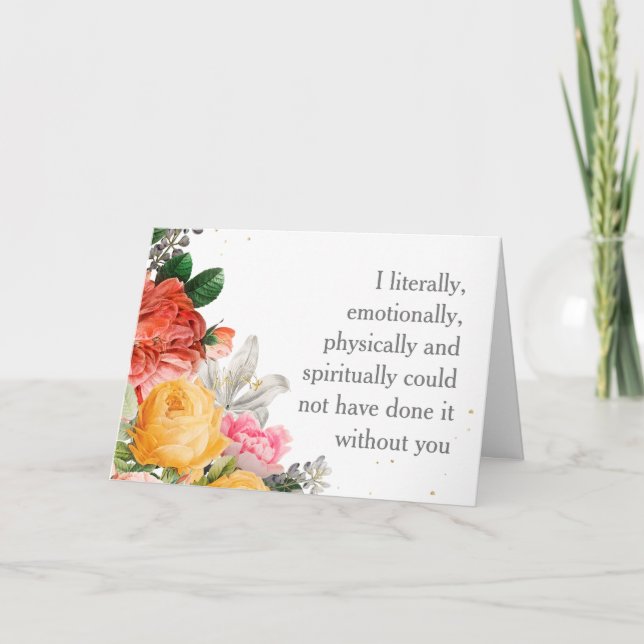 Carte De Remerciements Je N'Aurais Pas Pu Le Faire Sans Toi (Devant)
