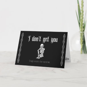 Carte De Remerciements Je ne vous comprends pas... Goth Valentine's