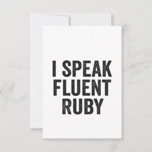 Carte De Remerciements Je Parle Fluent Ruby Funny Geek Programmation Code