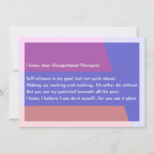 Carte De Remerciements Je sais, chère ergothérapeute,