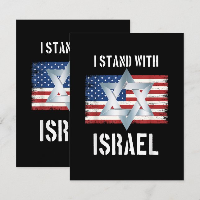Carte De Remerciements je suis avec israël (Devant / Derrière)