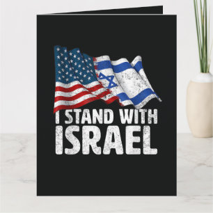 Carte De Remerciements Je suis avec Israël Drapeau américain USA